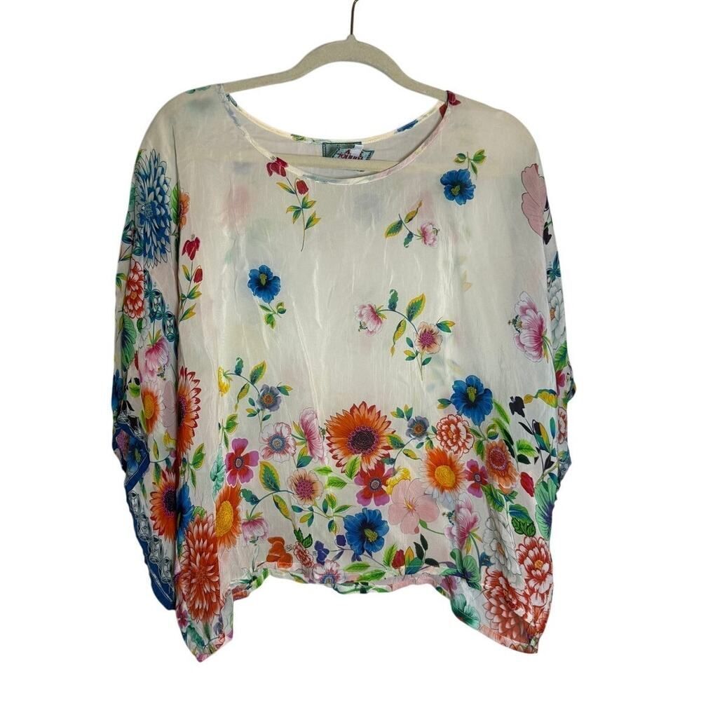 Johnny Was Floral Kimono Sleeve Top Women's Sz. S